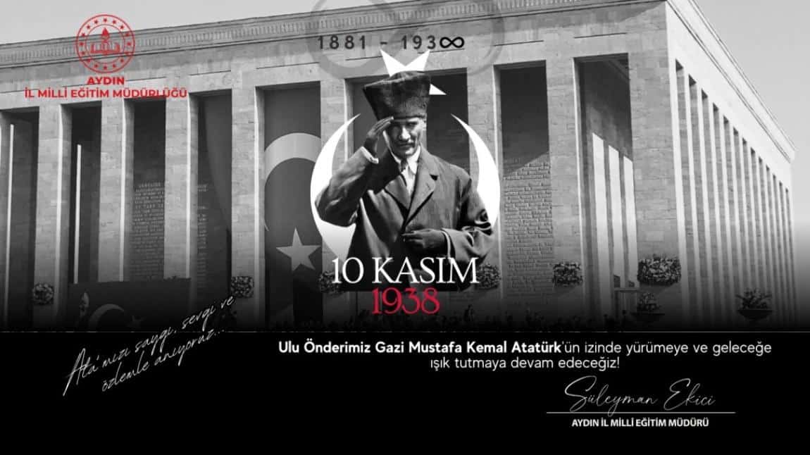 Cumhuriyetimizin kurucusu ve Kurtuluş Savaşı'mızın lideri Büyük Önderimiz Gazi Mustafa Kemal ATATÜRK'ü, ebediyete irtihalinin 85'inci yılında, milletçe sonsuz minnet, şükran ve rahmetle anıyoruz.